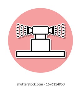 lawn watering system sticker icon. Simple thin line, outline vector of Sprinkler icons for ui and ux, website or mobile application