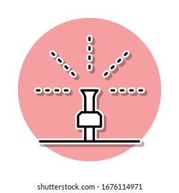 lawn watering system sticker icon. Simple thin line, outline vector of Sprinkler icons for ui and ux, website or mobile application