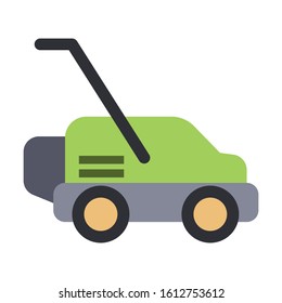 lawnmover flat vector color icon