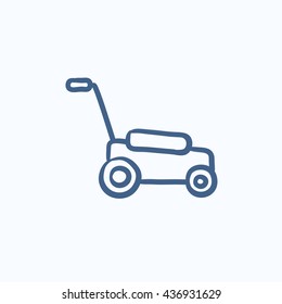 Lawnmover vector sketch icon isolated on background. Hand drawn Lawnmover icon. Lawnmover sketch icon for infographic, website or app.
