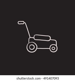 Lawnmover vector sketch icon isolated on background. Hand drawn Lawnmover icon. Lawnmover sketch icon for infographic, website or app.