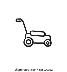 Lawnmover vector sketch icon isolated on background. Hand drawn Lawnmover icon. Lawnmover sketch icon for infographic, website or app.