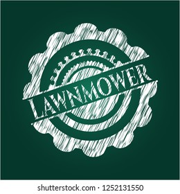 Lawnmower chalkboard emblem