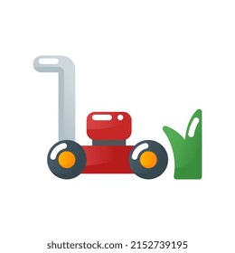 lawnmower flat gradient style icon. vector illustration for graphic design, website, app. EPS 10