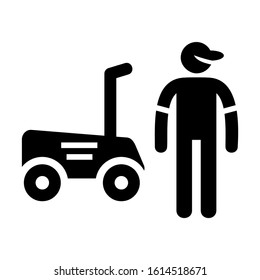 lawnmower icon isolated sign symbol vector illustration - high quality black style vector icons
