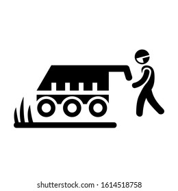 lawnmower icon isolated sign symbol vector illustration - high quality black style vector icons

