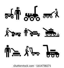 lawnmower icon isolated sign symbol vector illustration - Collection of high quality black style vector icons
