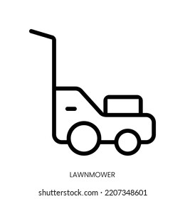 lawnmower icon. Line Art Style Design Isolated On White Background