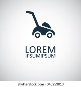 Lawnmower icon, on white background