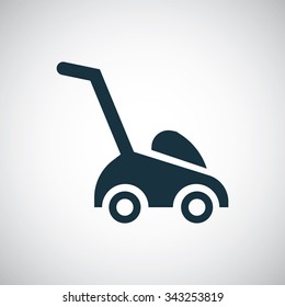 Lawnmower icon, on white background
