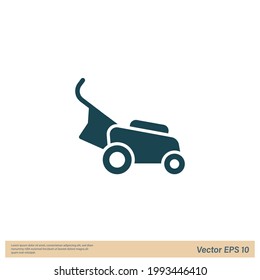 lawnmower icon vector simple design element