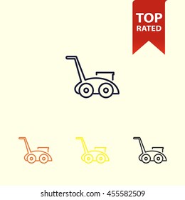 Lawnmower line icon