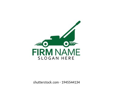 Lawnmower Logo Or Icon, Lawn Moving And Lawn Care Service Logo , Cutting Grass Company Logo Vector