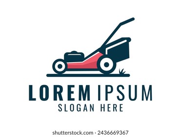 lawnmower logo or icon, lawn moving and lawn care service logo , cutting grass company logo vector 