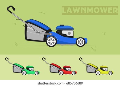 lawnmower on wheels. vector illustration.