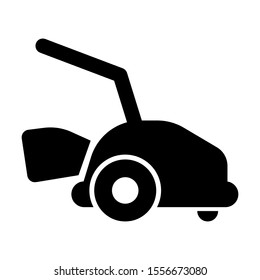 lawnmower solid black vector icon