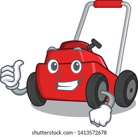 lawnmower thumbs up  isolated  cartoon