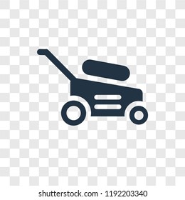 Lawnmower vector icon isolated on transparent background, Lawnmower transparency logo concept