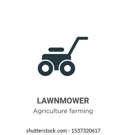 Lawnmower vector icon on white background. Flat vector lawnmower icon symbol sign from modern agriculture farming and gardening collection for mobile concept and web apps design.