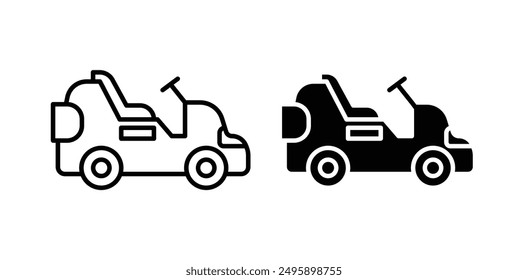 Lawnmower vector icon set in black color.