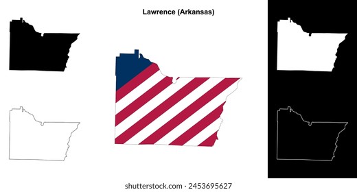 Lawrence County (Arkansas) outline map set