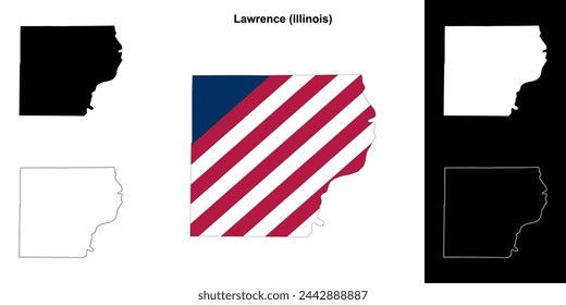 Lawrence county (Illinois) outline map set