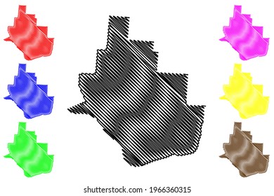 Lawrence County, Ohio State (U.S. county, United States of America) map vector illustration, scribble sketch Lawrence map