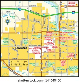 Lawrence, Kansas Area Map