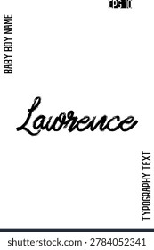 Lawrence   -Male Names Vector Creative Brush Typography Text Lettering Design 