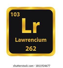 Lawrencium	Lr chemical element icon. The chemical element of the periodic table. Sign with atomic number. 