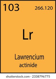 Lawrencium periodic element table science vector illustration atomic chemistry symbol sign