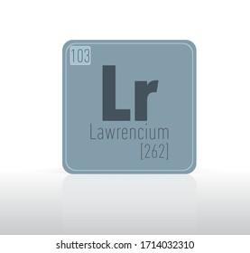 Lawrencium periodische Tabelle Einzelelement.