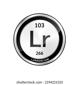 Lawrencium Symbol Icon Chemical Formulas Atomic Stock Vector (Royalty ...