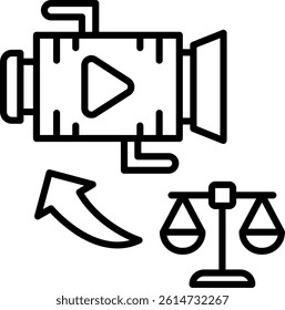 Laws Line Vector Icon Design