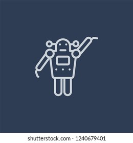 Laws of robotics icon. Trendy flat vector line Laws of robotics icon on dark blue background from Artificial Intelligence, Future Technology collection. 