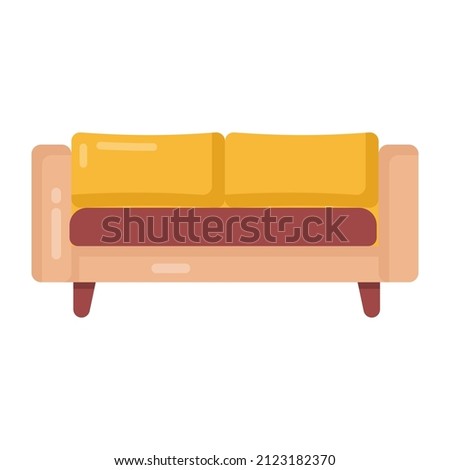 A lawson couch icon in flat design 

