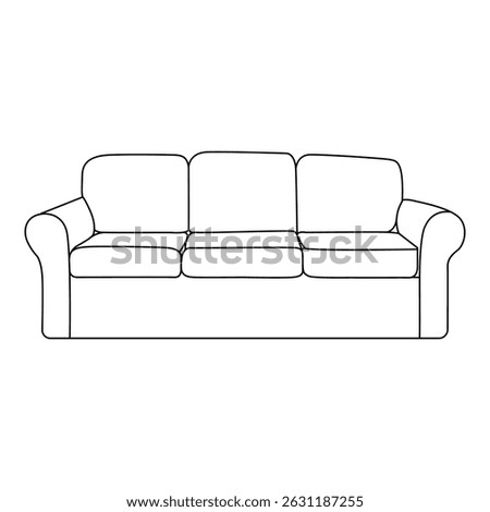 lawson sofa, Minimalist Line art outline drawing