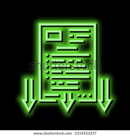 lawsuit document neon light sign vector. lawsuit document illustration