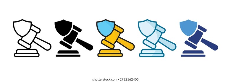 Lawsuit Icon Set Multiple Style Collection