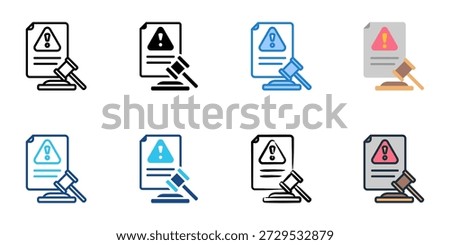 Lawsuit icons set multiple style collection. Editable stroke 
