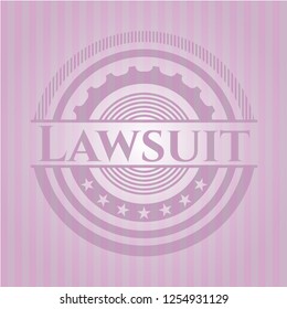 Lawsuit realistic pink emblem