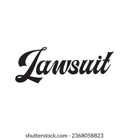 lawsuit text on white background.