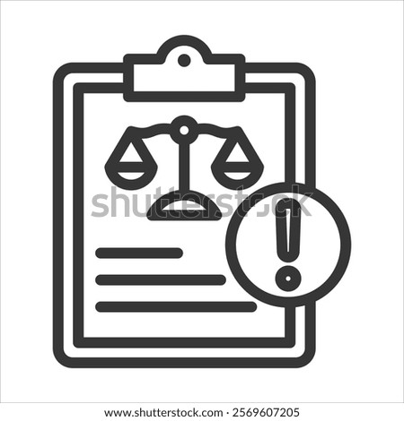 Lawsuits Outline Icon Vector Illustration