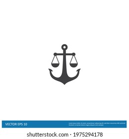 lawyer and anchor Icon Vector illustration simple design element