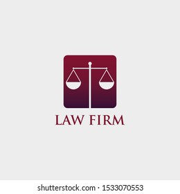 Lawyer Attorney Legal Law firm Logo design vector template Negative space. Circle shape Judge Logotype concept icon.
