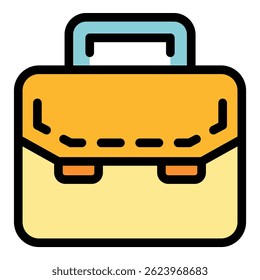 Icono de maletín de abogado. Esquema abogado maletín Vector icono de color plano aislado