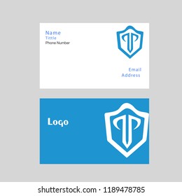 lawyer, business card design template with p shape united, Clean identity Vector Logo Design Template. Business Card Element Modern and Creative 