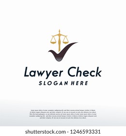Lawyer Check logo vector, Law and Firm Logo template, Scale logo symbol icon