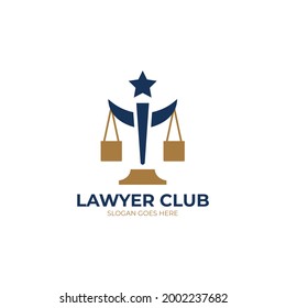 Lawyer Club Logo Design Template. Vector Illustration