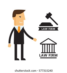 Lawyer concept. Lawyer icons in flat style. Lawyer sign and symbol vector. Lawyer vector